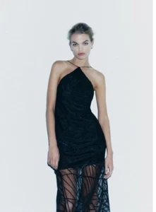 Zara Lack Organza Ballonkleid Gr. L.. IN BESCHREIBUNG IST MASSE & FEHLER - Bild 1 von 14