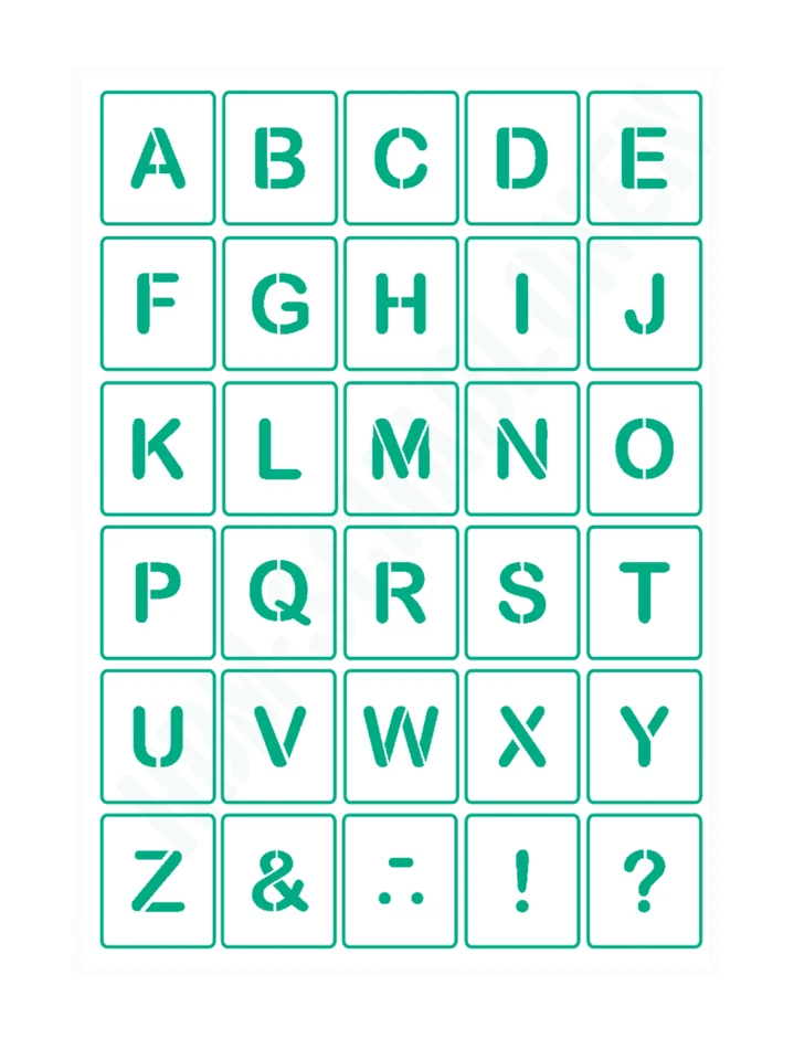 30 Buchstaben Schablonen ● Schriftschablonen Alphabet Nr.2 ● verschiedene Größen - Bild 1 von 1