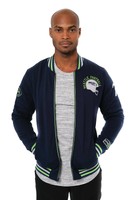 ICER Brands NFL Seattle Seahawks Men's Full Zip Fleece Vintage Letterman Vars...