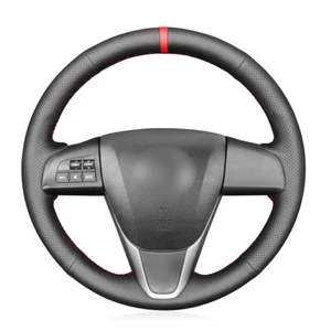Artificial Leather Red Marker Car Steering Wheel Cover for Mazda 3 Axela Mazda 5 - Picture 1 of 15