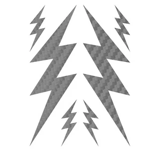 Lightning Bolts Sticker - Carbon Fiber Lightning Bolts Decal - Picture 1 of 5