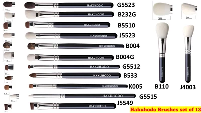 Hakuhodo 13 PCS Hand-Crafted Makeup Brushes - Offers Welcome - Image 1 of 4