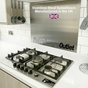 SGS Brushed Stainless Steel SPLASHBACK - 600mm x 750mm (60cm x 75cm) Cooker HOB - Picture 1 of 3