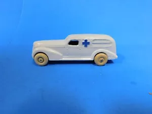 Vintage 1930s Slush Metal Barclay Ambulance Rescue Panel Truck 5" *ST - Picture 1 of 6