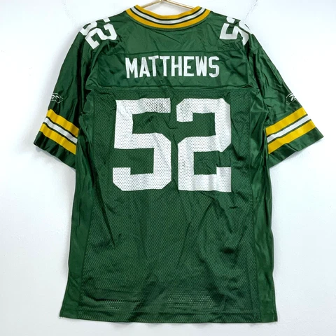 Vintage Clay Matthews #52 Green Bay Packers Reebok Jersey Size Medium Green Nfl Cover