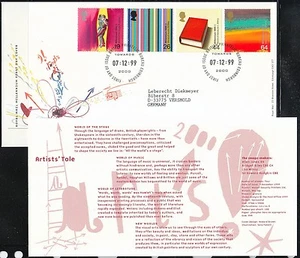 Great Britain 1999 FDC cover Artists' Tale Edinburgh postmark . Book on stamps - Picture 1 of 1
