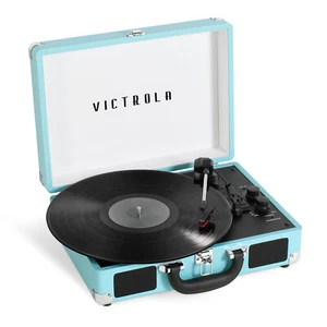 Victrola The Journey Suitcase Record Player with BlueTooth Speakers - Turquoise - Picture 1 of 3