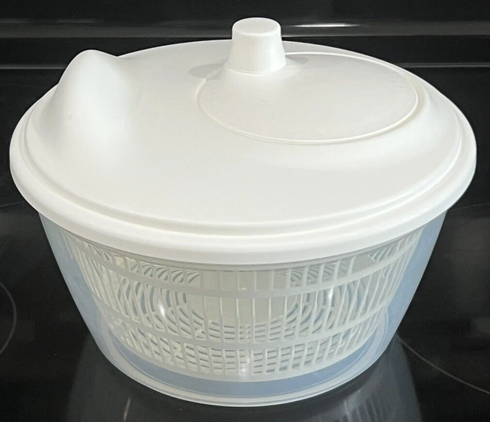IKEA Ensalada Spinner Lavadora de Lechuga Blanca Doble como Tazón para Servir 9" W x 6.5" T Foto 1 de 4
