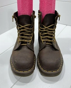 Dr. Martens 1460 Pascal Ziggy Boots - Brown Women’s Size 9 Mens Size 8 VGC - Picture 1 of 13