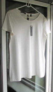 ESPRIT WOMEN DAMEN KURZARM BAUMWOLLSHIRT RÜSCHEN CREME WEISS XXL 44 NEU - Bild 1 von 9