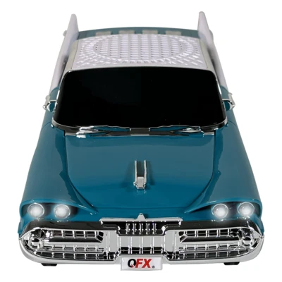 QFX BT-1959 Retro Car Dual 2" Bluetooth Speaker +Bass Radiator +LED Party Lights - Image 1 of 4