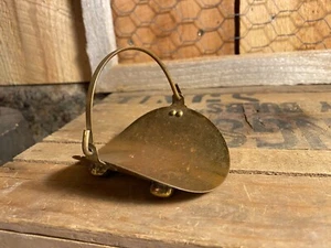 Vintage Brass Small Mini Log Holder Carrier with Ball Feet - Picture 1 of 7
