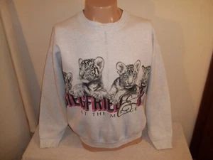 Vtg SIEGFRIED & ROY AT THE MIRAGE WHITE TIGERS 2 SIDED SWEATSHIRT M/L  - Picture 1 of 9
