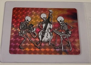 SKELETON ROCK BAND Grateful Dead VINTAGE Prism VENDING MACHINE STICKER CARD Rare - Picture 1 of 3