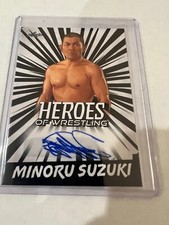 2023 Leaf Heroes of Wrestling Base Auto Minoru Suzuk (White Base)i #BA-MS1 Auto