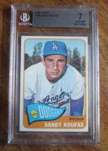 Sandy Koufax 1965 Topps #300 Card Graded Beckett BVG 7 Near Mint MLB Dodgers - Picture 1 of 2