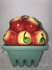 HomeWorx~APPLE  Farmstand 1  Scented Drop In Candles w/3D Ceramic Basket~used