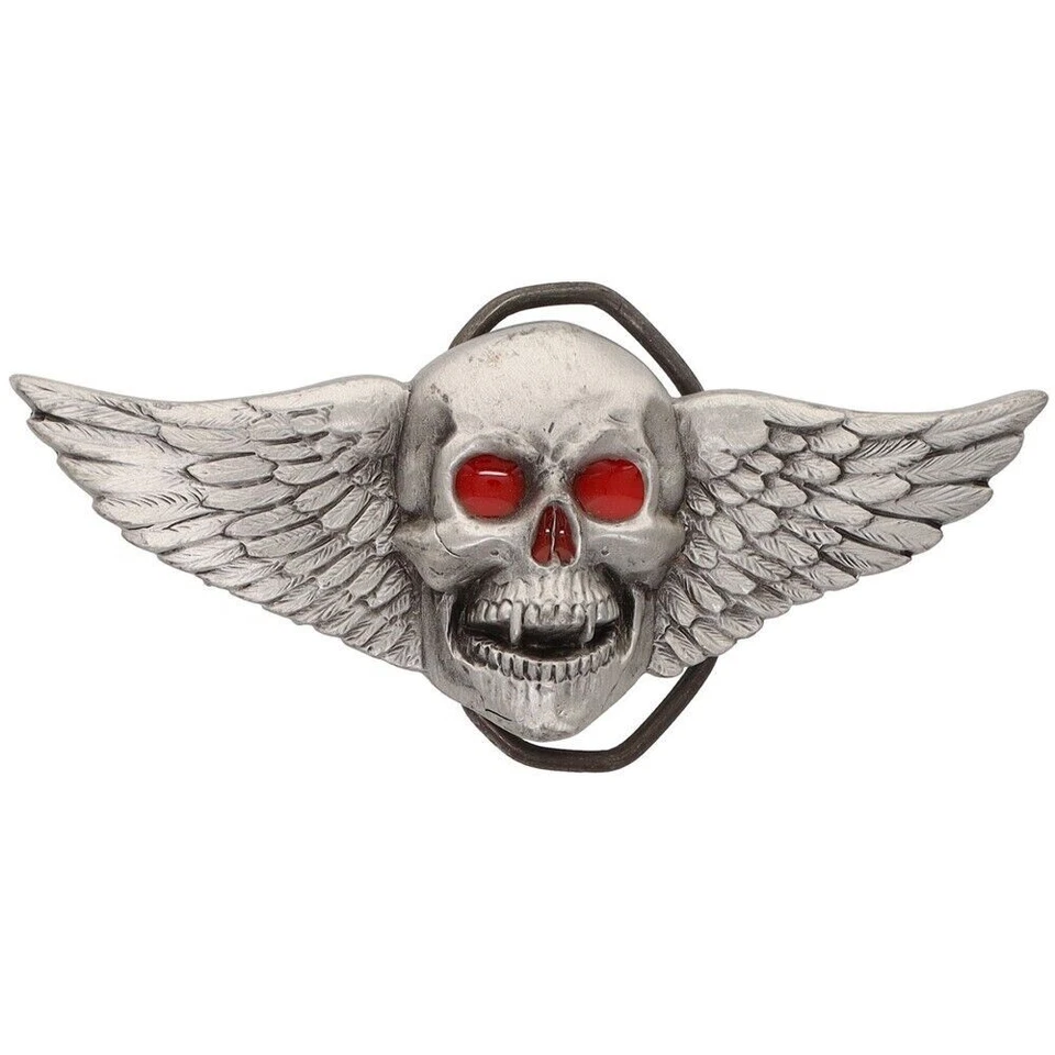 Nuevo Calavera Gótico Motociclista Emo Punk Rock Parca 666 Nuevo de Colección Hebilla de Cinturón Foto 1 de 2