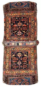 Handgeknüpfte antike Farahan Doppel Satteltasche Stamm Orientteppich 1 Fuß 9 Zoll x 4 Fuß 3 Zoll - Bild 1 von 8