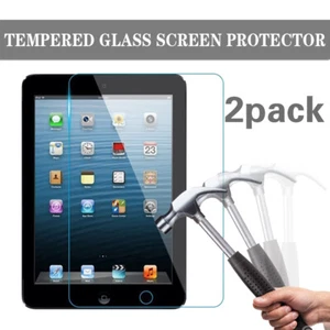 2 X Tempered Glass Screen Protector Cover For Apple iPad 23456789/Mini/Air/Pro - Picture 1 of 7