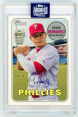 2020 Topps Archives Signature Series CESAR HERNANDEZ Phillies 2018 AUTO 08/24 - Image 1 of 2