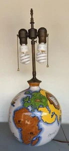 Zaccagnini handbemalte Mid Century Kunstkeramik Kugelform Lampe - Bild 1 von 11