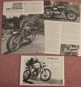 1970 Montesa King Scorpion Original 3 page test with a Motorcycle Print Ad  - Picture 1 of 1