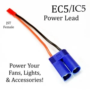 RCP-JRJST EC5 Male to JST Female Power Lead For Fans, Lights, Accessories - Picture 1 of 21
