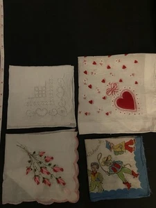 Vintage Handkerchiefs; Lot Of 4. 1950s - Picture 1 of 5
