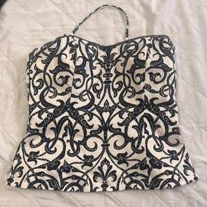 White House Black Market Black and Whire Corset Womens Halter Size 6, READ - Picture 1 of 10