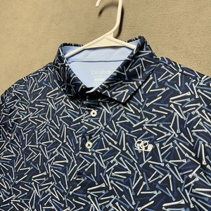 Good Good Shirt Herren mittelblau Polo Golf T-Shirts Allover-Druck geometrisch gebraucht, in einwandfreiem Zustand - Bild 1 von 11