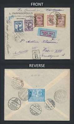 1931 TURKEY COVER TO AUSTRIA, RARE AVIATION FUND AIRMAIL WITH WIPA BACKSTAMP VF - Image 1 of 4