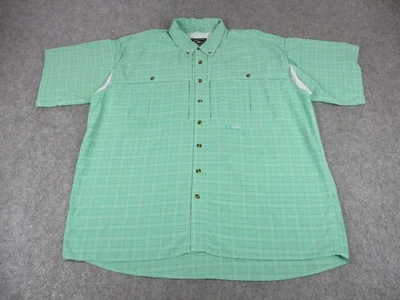 Camisa Drake Para Hombres 2XL Verde Ventilada Pesca Botón Delantero Manga Corta Rendimiento Foto 1 de 4