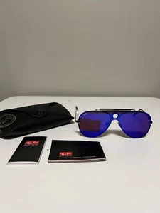 Authentische Ray-Ban Blaze Shooter Sonnenbrille schwarz violett blau RB3581-N 153/6V - Bild 1 von 8