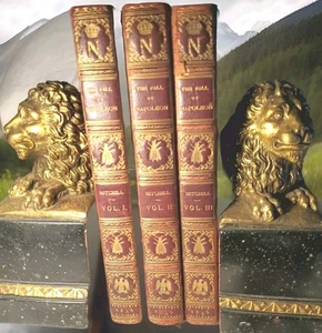 Old The Fall of Napoleon Historical Memoir by J Mitchell 1800s 3 Vols Nickisson - Foto 1 di 24