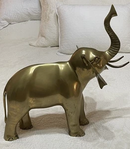 Vintage Brass Elephant Statue 12” - Picture 1 of 10
