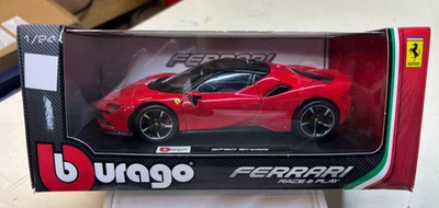 Ferrari SF90 XX Stradale Bburago 1/24 vermelha ESTADO PERFEITO NA CAIXA - Imagem 1 de 4