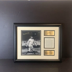 BABE RUTH Autographed Cut Signature Facsimile Reprint Framed 16.25"X13" Frame - Picture 1 of 5