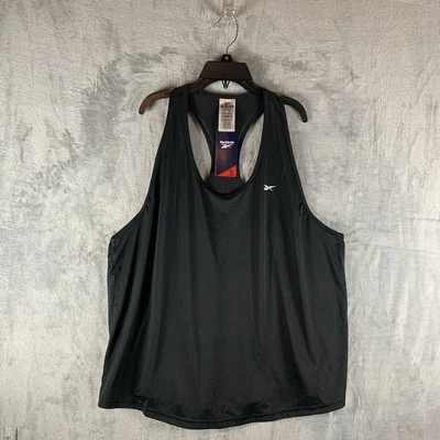 Rebook Women's Tank Top 3X ID Train Mesh Black Racerback Gym Workout Yoga NWT - Image 1 of 4