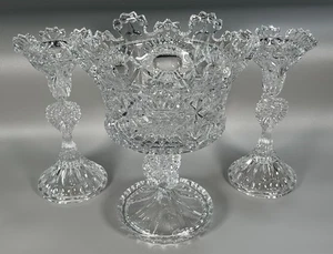 Godinger Royalty Crystal 10 1/2" Pedestal Bowl + Par Juego de Candelabros 9" - Imagen 1 de 24