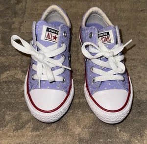 Baskets Converse neuves sans boîte taille 11 bleu violet avec étoiles petites filles - Photo 1/7