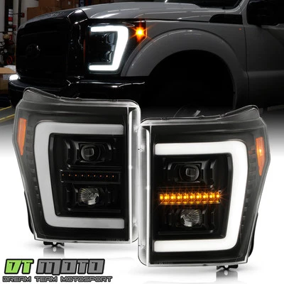 For 2011-2016 Ford F250 F350 SuperDuty LED Tube w/ Signal Projector Headlights - Image 1 of 4