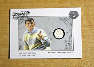 LOU CARNESECCA 2001 Fleer Feel the Game CLASSICS Game-Worn SWEATER HOF Red Storm - Picture 1 of 5