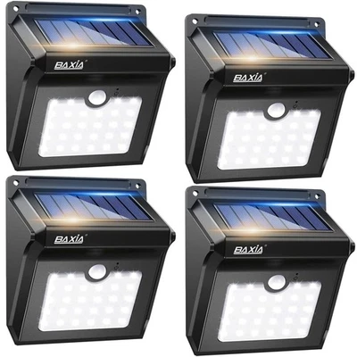 BAXIA TECHNOLOGY Luzes Solares Externas Sensor de Movimento de Segurança Sem Fio Solar L... - Imagem 1 de 4