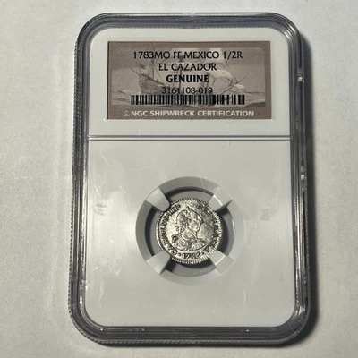 1783 Mexico 1/2 Real EL CAZADOR SHIPWRECK NGC Genuine  - Image 1 of 4