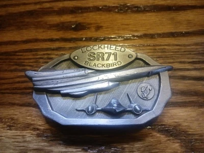 De colección 1989 SR-71 NEGRO PÁJARO CABEZA DE SEGURIDAD PELTRE HEBILLA CINTURÓN U.S.A. C & J 1516 SR71 Foto 1 de 4