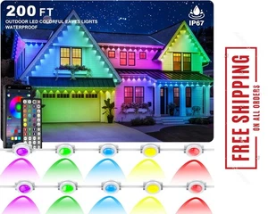 Permanent Outdoor Lights,200Ft RGB Eave Light,Ip67 Waterproof Lighting for House - Picture 1 of 7