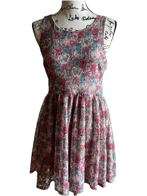 American Rag Cie Lace Floral Sleeveless Fit and Flare Dress Women Size Large - Изображение 1 из 4