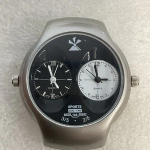 Dual Time Wristwatch Two Crowns In USA INC Alloy Case GnuFashion - Picture 1 of 20