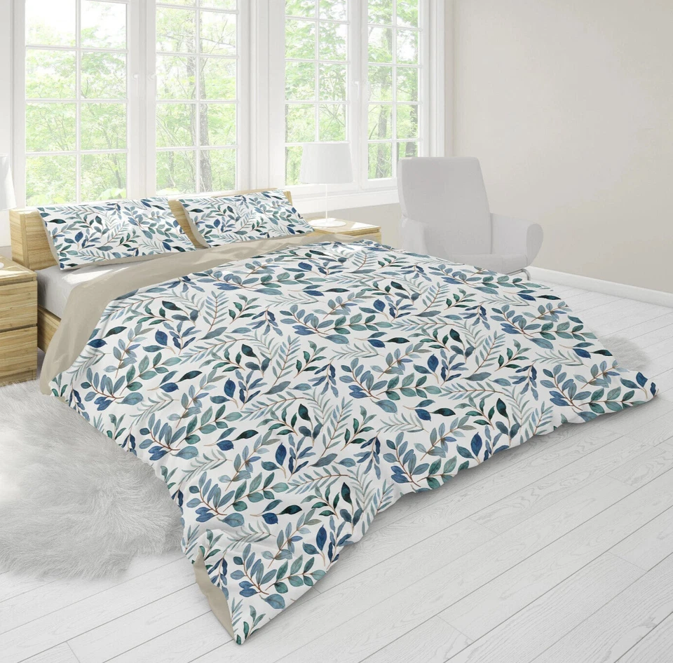 Botanical Duvet Cover & Pillow Shams #1 Eucalyptus Country French Farmhouse - Image 1 of 4